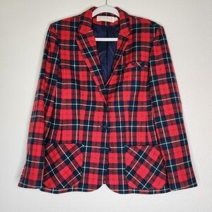 Vintage Pendleton Red Plaid Blazer & Skirt Set 14-16